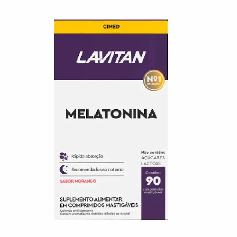 Melatonina Sabor Morango 90 Cpr Mastigáveis